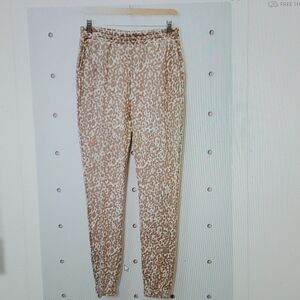 BB Dakota Joggers Sweatpants in Camel Terry with side pockets Animal Print